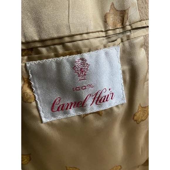 Vintage A Delta Ltd By Mel Burns Tan 100% Camel Hair Sport Coat Blazer 2 Button - Picture 4 of 16